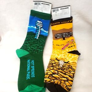 Death Valley Yellow & Brown Mixed, Hot Springs Green & Blue Mixed Socks